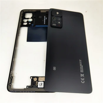 За Xiaomi Redmi Note 11 Pro 5G 2201116SG Средната Рамка + със Стъклен Капак на Отделението за батерията със Замяна на Обектива на Камерата