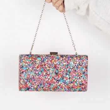 Розово чантата си, дизайнерска дамска чанта, луксозен празничен клатч, декорация във формата на миди, чанти през рамо, Дизайнерски многоцветен вечерна дамска чанта