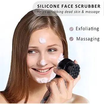 Силиконов ексфолиращ крем за грижа за кожата, средство за грим, Почистване на Двустранен четка за лице, скраб за измиване