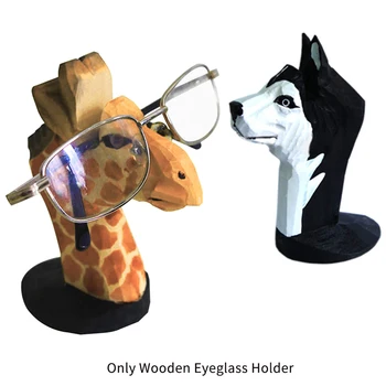 Сладък Cartoony Държач за очила, Дървени Рафтове за съхранение на очила във формата на Животно, Органайзер за украса на дома, работния плот.