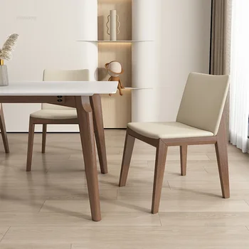 Трапезни столове от масивно дърво в скандинавски стил, столове за трапезария в малък апартамент, мебели за дома, Дизайнерски стол за преговори в днешния хотел