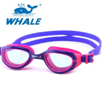 Водоустойчив очила за плуване Кит бебе, детски очила за плуване с защита срещу замъгляване и виолетови, очила за плуване в силиконовата ръбове, детски очила за басейн за деца