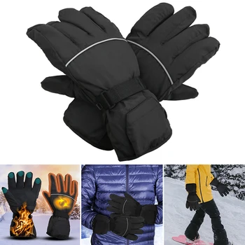 Ски ръкавици със сензорен екран с подгряване, USB зареждане, електрически нагревателни ръкавици, Издръжливи на велосипедни ръкавици, топли зимни ръкавици за улицата