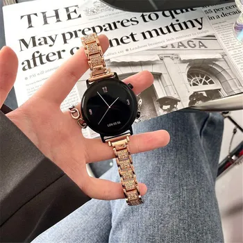 Метална верижка на глобата стил с диамантена инкрустация с каишка, Подходящ за Samsung Galaxy watch 20 mm 22мм Galaxy watch 4/6 класически Аксесоари