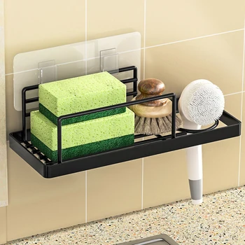 Стенен органайзер за мивка Без пробиване Полк-органайзер за подправки, богат на функции за кухненски шкаф