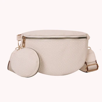 Модни чанти през рамото си 2 в 1, обикновена дизайнерски дамски чанти-чанти с малко портфейла си за монети, широка каишка за пътуване и пазаруване
