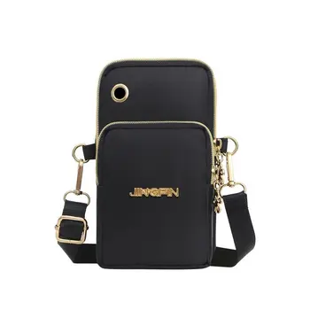 Модерна дамска чанта през рамо с въздушно топка, чанта през рамо за мобилен телефон, чанта за мобилен телефон с жак за слушалки, 3-слойный портфейл