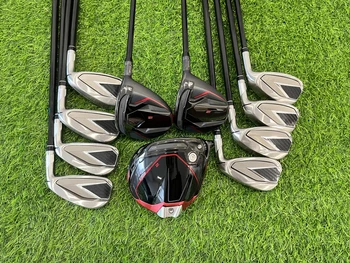 11ШТ Стика за голф ST2 ST2 Golf Пълен комплект Драйвер + Фарватерные гори + ютии R / S / SR Гъвкав графит вал, капак за главата