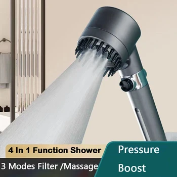 Накрайник за душ с 3 режима, накрайник за душ с високо налягане, преносим филтър за спестяване на дъждовна вода, Масажен еко-душ за аксесоари за баня