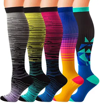 Компресия чорапи Унисекс със защита от преумора, медицински Чорапи за разширени вени, чорапи за колоездене, разходки, тичане, катерене, Деконгестанти чорапи за полети
