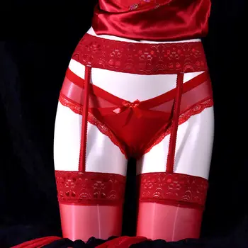 Нови секси дамски дантелени Черно-червени пълнозърнести чорапи до коляното, Прозрачни лъскави чорапогащи, Мазни дълги чорапи до бедрото,