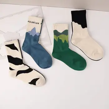 Индивидуалност, Асиметрична двойка, Нови дишащи дълги спортни Чорапи, Модерен Нишевый дизайн, Памучни Чорапи За жени