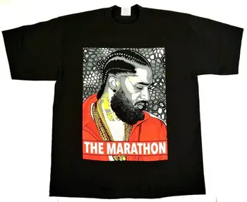 Тениска NIPSEY-HUSSLE, хип-хоп, рап, черна тениска, забавен подарък за мъже, жени, реколта (2)