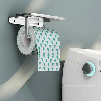 Държач за тоалетна хартия от алуминиева сплав, Поставка за салфетки, държач за кърпички за баня, полици за съхранение в баня, Аксесоари за баня
