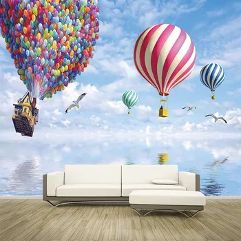 Езерото тропически балон летяща къща бял гълъб потребителски 3D тапети тапети фон хол, спалня, диван