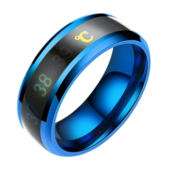Температурное пръстен, модерен елегантен пръстен от неръждаема стомана, класическа сватбена двойка, модерните жени, водоустойчив мъжки пръстени, бижута
