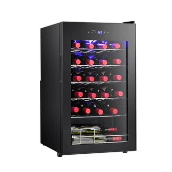 Вино хладилник YH-24 с компресор на 24 бутилки, самостоятелен вино хладилник със сензорен цифров дисплей