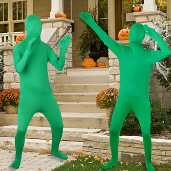 Костюм за цялото тяло, Костюми за Хелоуин, за възрастни, Зелено боди, Zentai Unise