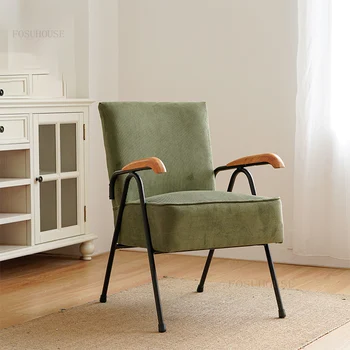 Скандинавските столове за всекидневна, Фланелевая мебели за всекидневна, Едноспален диван, изчистен Модерен Дизайнерски стол за почивка, ретро стол за кафе
