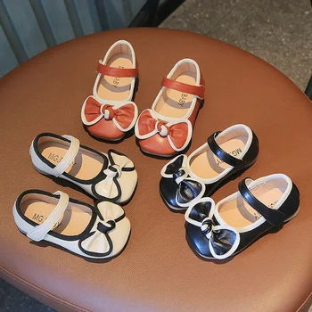Сладък Студентски Кожени Обувки С Бантиком-пеперуда За момичета 2024 Пролет-лято, Униформи в стил Лолита