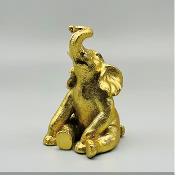 Изделия от смоли, изкуствени скулптури на животни, Златни Слонове, Прасе, Френски Булдог, Декоративни фигурки, Аксесоари за украса на дома