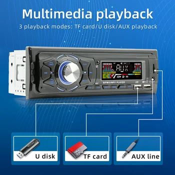 1 Din FM автомагнитола В арматурното табло 55Wx4 MP3-мултимедиен плеър с LCD екран Автомобилен MP3-мултимедиен плеър, USB-зарядно устройство, съвместимо с Bluetooth 5.0