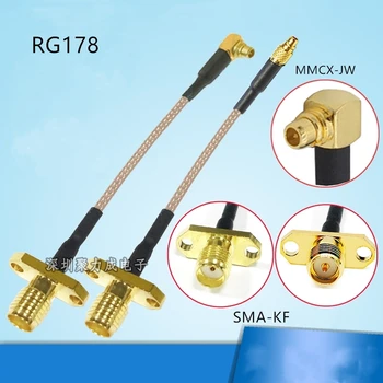 1бр вътрешна игла MMCX-JW към SMA-KF вътрешен отвор на вътрешната игла RF коаксиален кабел SMA-KF до MMCX удлинительный кабел RG178 15 cm кабел