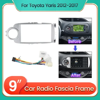 TomoStrong за Toyota Yaris 2012-2017 Рамка на таблото на радиото в колата на захранващия Кабел CANBUS