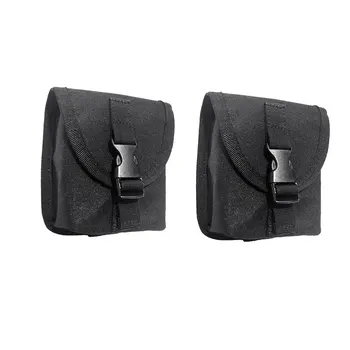 2 броя Резервни джоб за колан от черен найлон 600D за гмуркане с быстросъемной обтегач - 14 x 12 cm