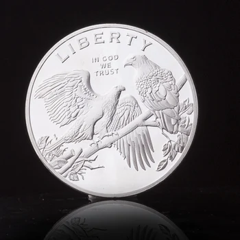 Американската монети Liberty Орел, сребърно покритие Възпоменателна монета, Колекция от 40 mm x 3 mm, нов Подарък, декорация за дома