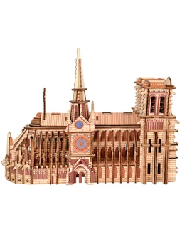 Дървен 3D пъзел Не е токсичен за пъзела катедралата Нотр-Дам