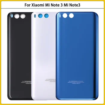 Новост за Xiaomi Mi Note 3 Задния капак на отделението за батерията Задната врата 3D Стъклен панел Mi Note3 корпус на отделението за батерията Подмяна на етикети на лепило