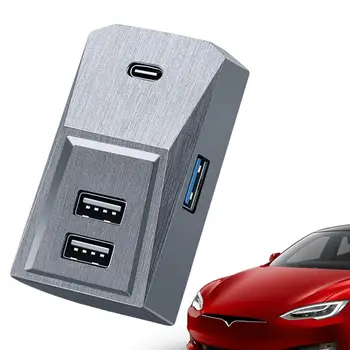 USB хъб, зарядно за Кола и Зарядно устройство в Жабката за Tesla, за многократна употреба на USB-хъб Интелигентен сензор жабката за Tesla, Модел Y Модел 3