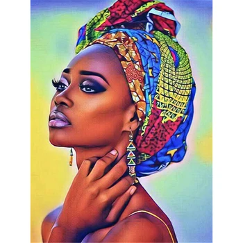 Африканска жена, направи си САМ, бродерия на кръстат бод, 11 ct, комплекти за бродиране, комплект за бродерия, платно с принтом от памучни конци на Едро за дома
