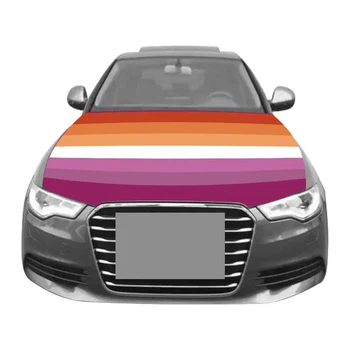 Капачка на Капака на Гей-Автомобил Флаг Гордост Дъга ЛГБТ Лесбийка Банер Качулка Еластични Материи, За Автомобил, Камион, Пълен Графичен Подарък за Любим Декор