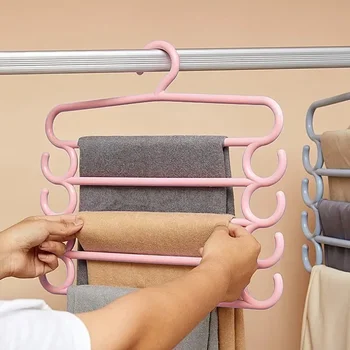 Шкаф за съхранение на 5 шалове Многофункционални Поставки, Закачалки за панталони Закачалка за панталони Органайзер за домашно гардероб