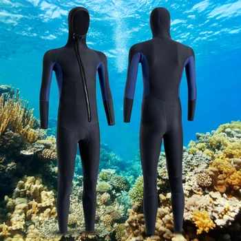 Неопреновый костюм за гмуркане и сърф, водоустойчив унисекс облекло за гмуркане с цип, еластично оборудване за водни спортове със защита от надраскване