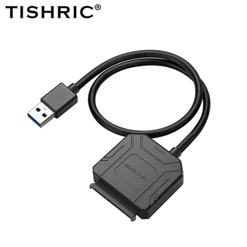 TISHRIC USB3.0 SATA 22Pin Кабел С Порт Захранване Поддръжка на 2,5/3,5-инчов HDD и SSD Твърд Диск SATA III Кабел За Преносими КОМПЮТРИ
