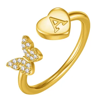 Наращиваемые пръстени с цирконами за жени и момичета, дамски пръстен с пеперуди от розово злато, необичайни пръстени, пръстени за жени