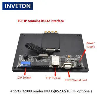 RFID UHF четец с 4 порта SMA Пасивен четец за чипове ISO18000-6B / C ЕПК Gen2 RFID Impinj R2000