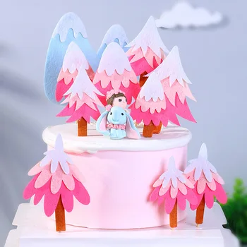 3 бр./компл. фетровая плат, topper за торта във формата на дърво за душата на детето, topper за тортата с 