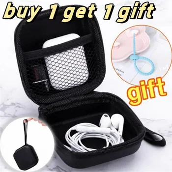 Кутия за слушалките, калъф кабел, преносим чанта, твърда чанта за слушалки с цип, чанти за слушалки, кутии за слушалки, ЕВА Водоустойчив USB-кабел органайзер