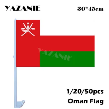 YAZANIE 30*45 см 1/20/50 бр. Прозорци Оман Автомобилни Знамена и Банери Стандарт Флаг на Страната Банер Открит и Закрит Полиестер Потребителски Флаг