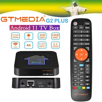 [Истински]Гореща продажба GTMEDIA G2 PLUS Smart TV Box Amlogic 905W2 Quad-core 2,4 G WIFI 4K UHD 2-16G Global media player Телеприставка