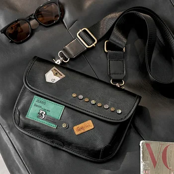 Чанта, икона на вестител, луксозна чанта, Брандираната мъжки дизайнерска чанта през рамо, мода за чанти, чанти с нитове, чанти и калъфи за мобилен телефон, рамо