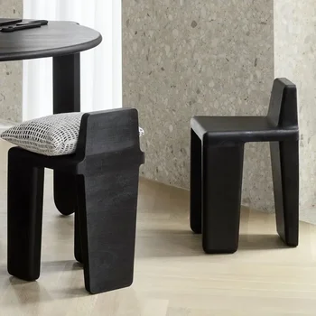 XX28 Домашен кът стол Wabi-sabi, креативен дизайнерски стол, стол за хранене-ниша от средновековния ясен, италиански минималистичен бар стол