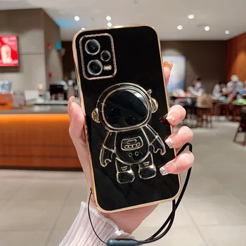 Сгъваема поставка Astronaut за Xiaomi Redmi Note 12 Pro Plus, калъф за телефон с каишка, луксозно покритие