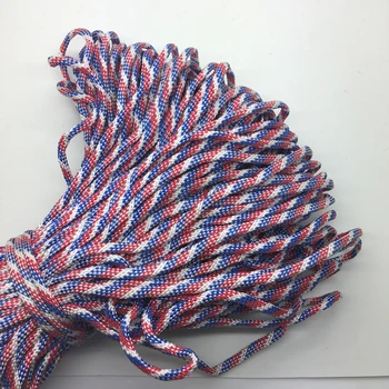 10yds /Лот Mxi цветни гривни от паракорда Въже 7-прядный Парашутизъм кабел за къмпинг, туризъм # Бял + син + червен
