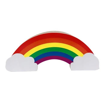 Органайзер за детска маса, ученически пособия - Rainbow Cloud, дървен държач за моливи, аксесоари за моливи-кисточек за грим