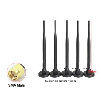 GSM 2,4 G 3G, 4G 315 Mhz 433 Mhz 5,8 G WIFI Ферромагнитная Голяма Антена На Присоске С Висок Коефициент на Усилване на 6dbi Безжичен Модул SMA Мъж Кабел с дължина 3 м